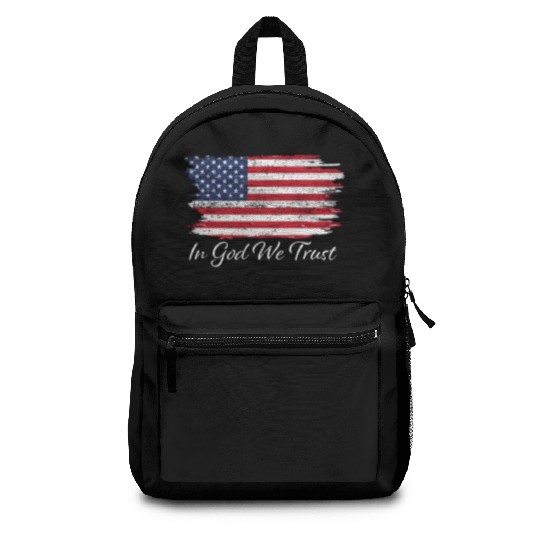 In God We Trust Us Flag Patriotic Backpacks
