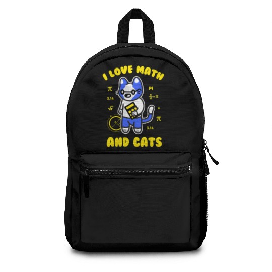 I Love Math And Cats Pi Day Teacher Cat Backpacks