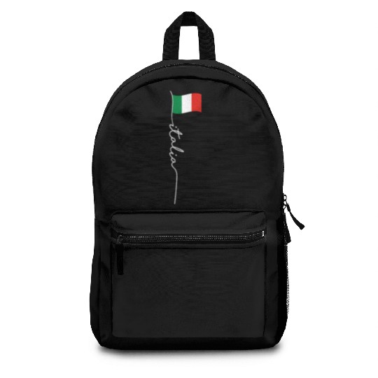 Italy Signature Flag Pole Elegant Patriotic Italia Backpacks
