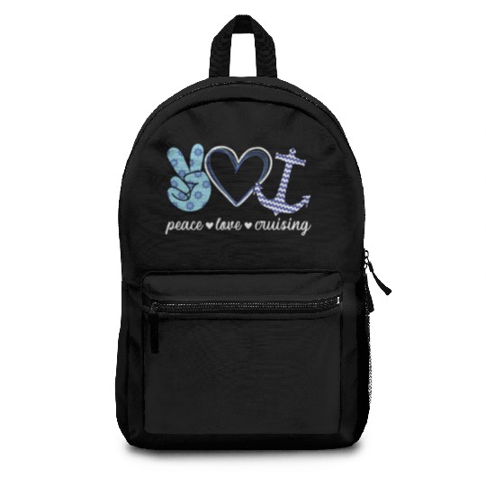 Peace Love And Cruising Ocean Vacation Cruise Ship Backpacks