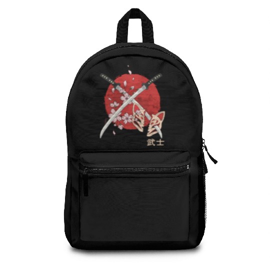 Ancient Japanese Cherry Blossom Samurai Katana Swo Backpacks
