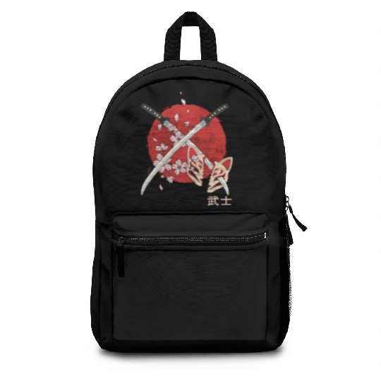 Ancient Japanese Cherry Blossom Samurai Katana Swo Backpacks