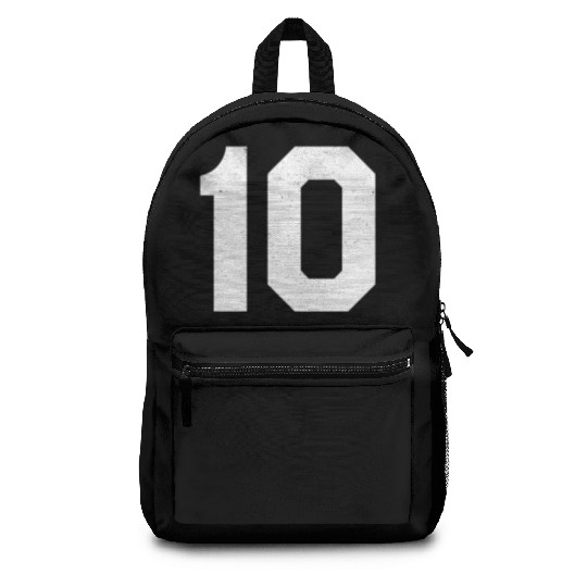 Jersey Number 10 Ten Athletic Sports Backpacks