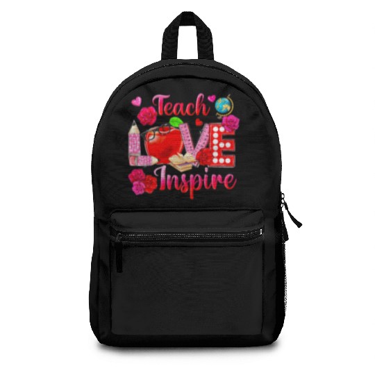 Teacher Love Inspire Floral Pencil Back To School Backpacks