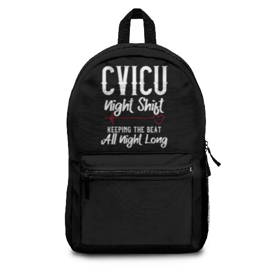 Cvicu Night Shift Nurse Keeping The Beat Backpacks