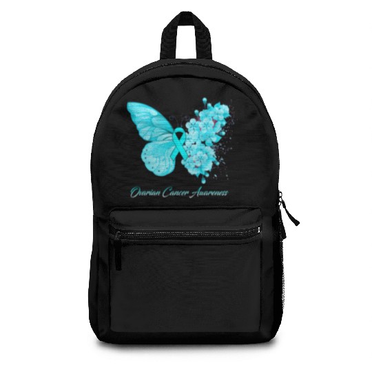 Ovarian Cancer Awareness Ribbon Teal Ovarian Cance Backpacks