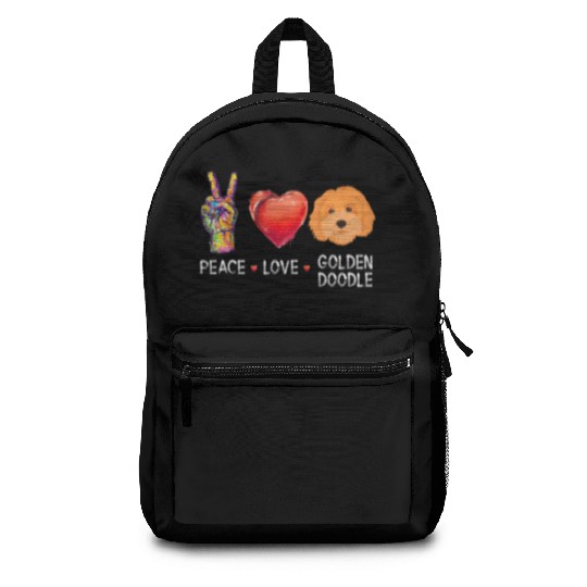 peace love Goldendoodle for doodle dog Backpacks