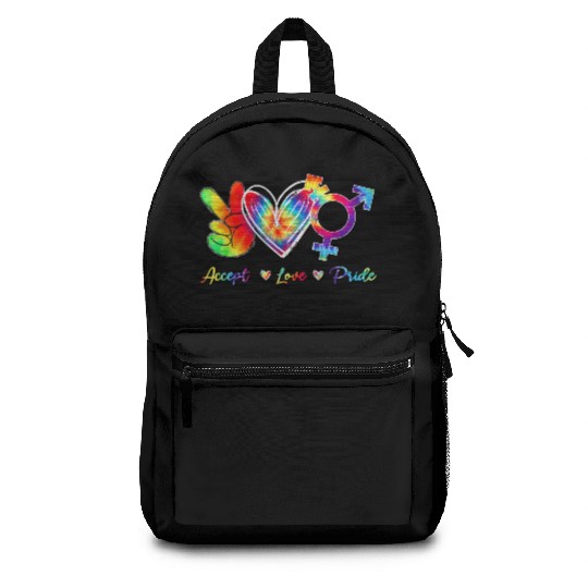 Peace Love Pride Rainbow Tie Dye Gay LGBT Pride Backpacks