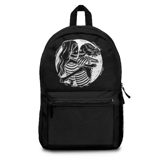 Lesbian Lgbtq Pride Skeletons Kissing Valentine' D Backpacks