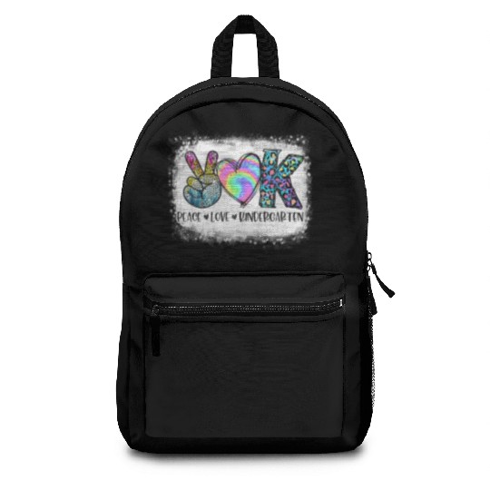 Peace Love Kindergarten Teacher Appreciation Retro Backpacks