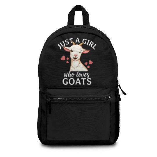 Goat Just A Who Loves Goats Farmer Goat Mom Backpacks