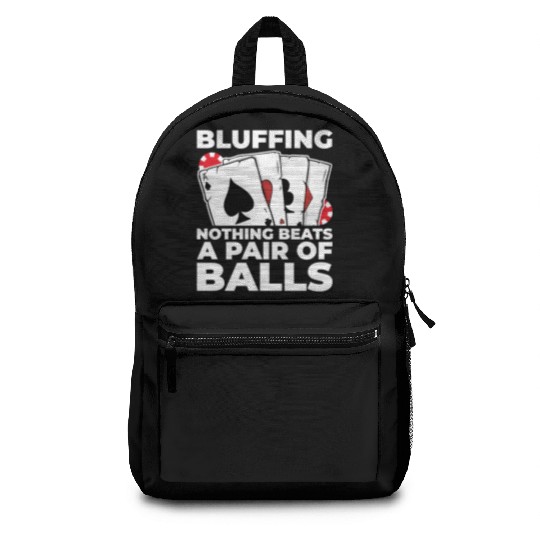 Gambling Casino Vegas Cards Texas Hold'Em Face Pok Backpacks