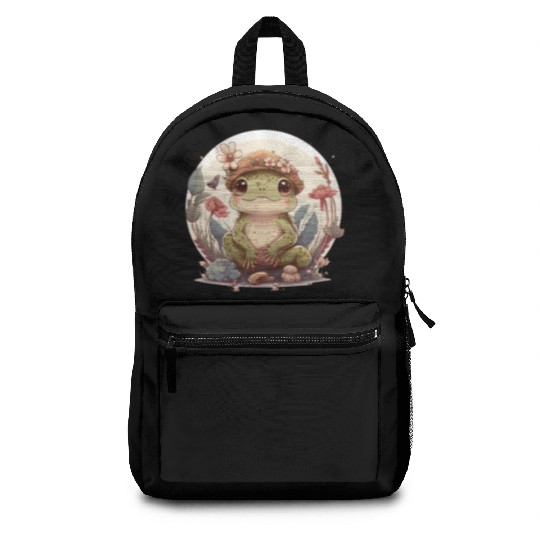 Cute Cottagecore Baby Frog Toad Frog Lovers Backpacks