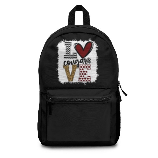 Cougars Mascot Love School Spirit Fantastic Backpacks