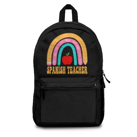 Spanish Teacher Rainbow Pencil Back To School Appr Backpacks