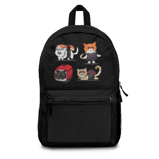 Sushi Persian Cat For Funny Cat Lover Sushi Lover Backpacks
