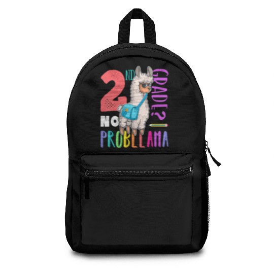 No Prob Llama 2nd Grade Back to School Girl Backpacks