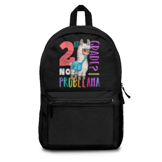 No Prob Llama 2nd Grade Back to School Girl Backpacks
