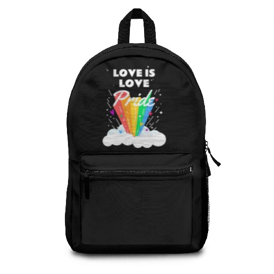 Love is Love Gay LGBTQ Flag Gay Lesbian Pride Backpacks