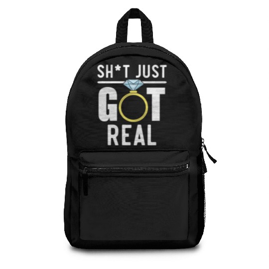 Bride And Groom Wedding Day Marriage Just Married Backpacks