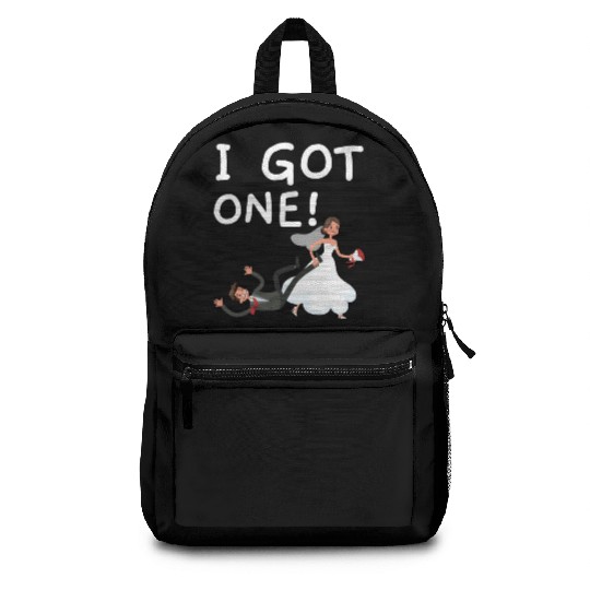 Bride And Groom Wedding Day Marriage Just Married Backpacks