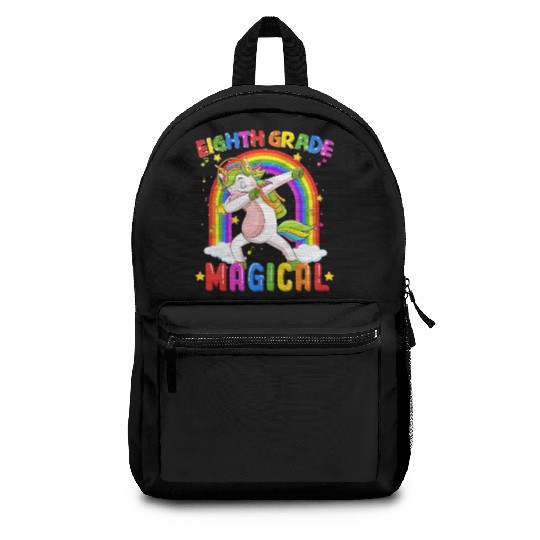 Eighth Grade Magical Dabbing Unicorn Back To Schoo Backpacks