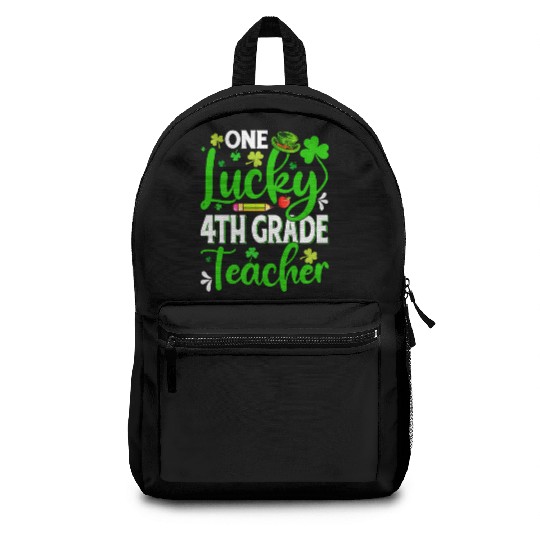 Saint Patrick'S Day One Lucky 4Th Grade Teacher Backpacks