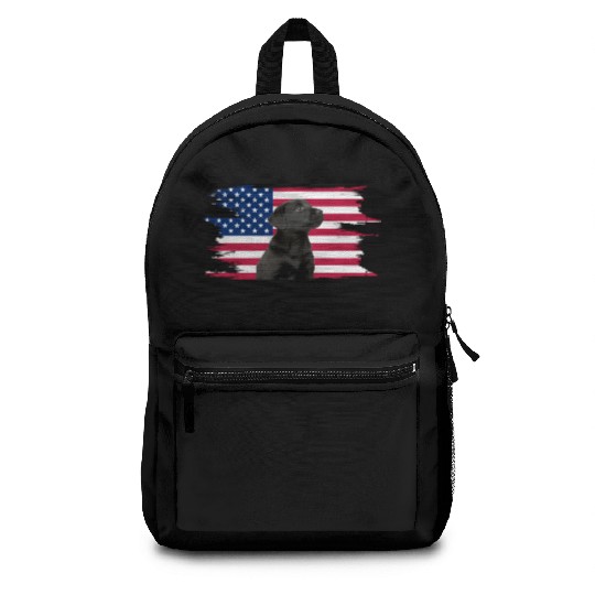 American Flag Dog Black Lab Puppy Backpacks