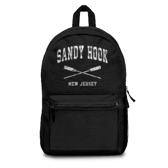 Sandy Hook New Jersey Nautical Crossed Oars Backpacks