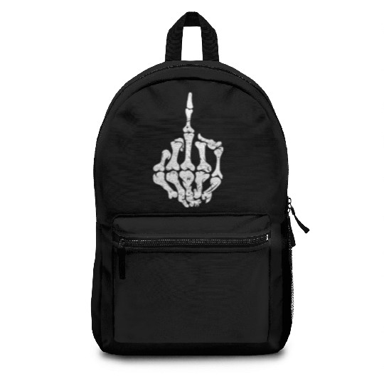 Offensive Biker Middle Finger ull Backpacks