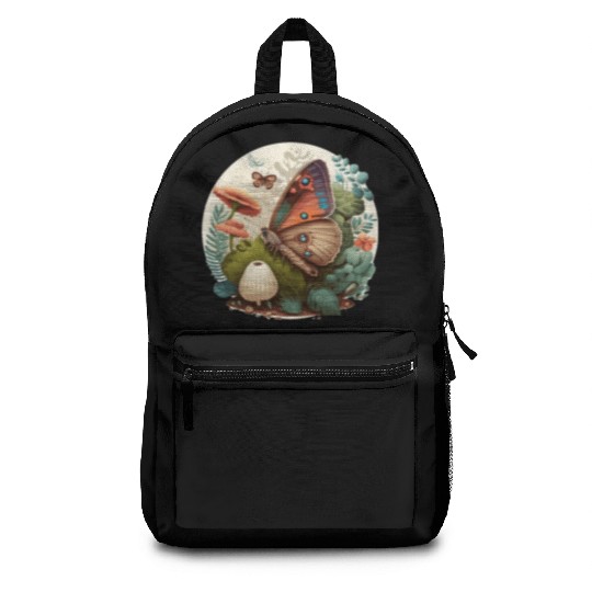 Cottagecore Butterfly Mushroom Plants Botanic Herb Backpacks