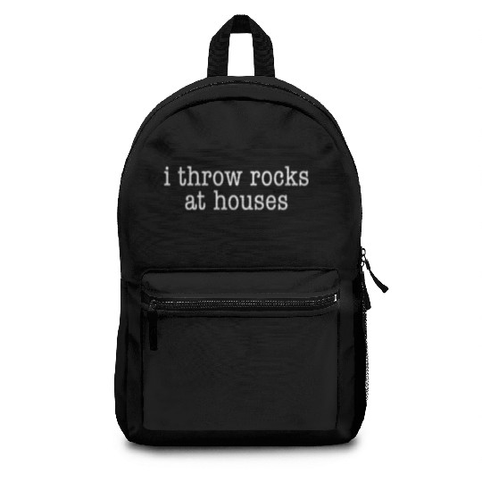 I Throw Roc At Houses Minimalistic Curling Backpacks