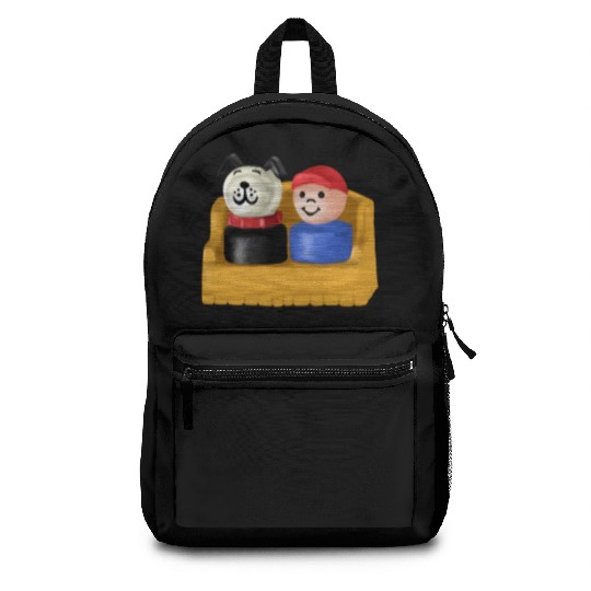 Little People Boy And His Dog Painting Backpacks