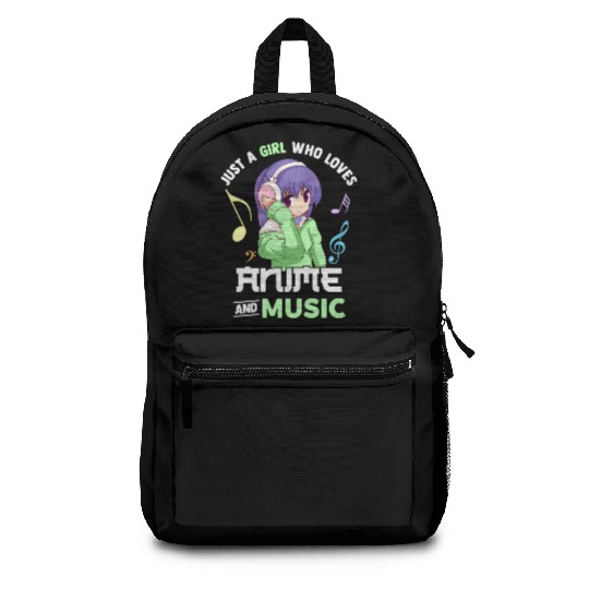 Just A Who Loves Anime And Music Anime Musician Backpacks