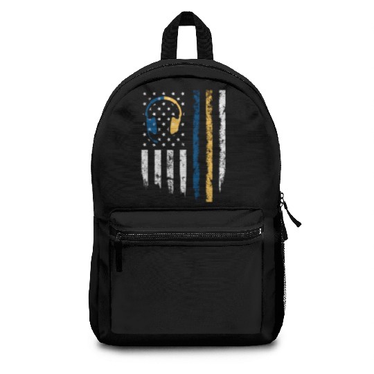 Gold Blue Line 911 Police Dispatcher First Backpacks