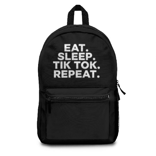 Eat Sleep tiktok Repeat retro vintage colors Backpacks