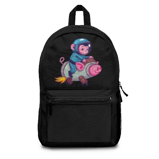 Pig and Monkey as Astronauts Backpacks