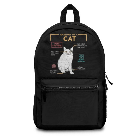 Funny Weird Cat Meme Smiling Anatomy of A Cat Backpacks