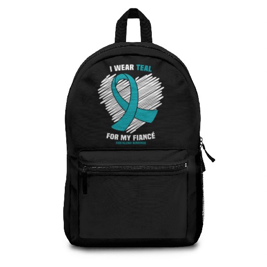 I Wear Teal For My Fiance Food Allergy Awareness Backpacks