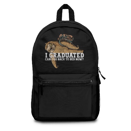 Graduation Humor with Lazy Student Illustration Backpacks