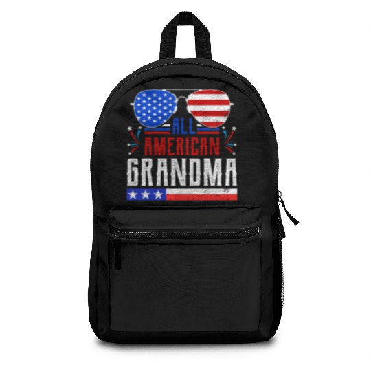 All American Grandma Independence Day US Patriots Backpacks