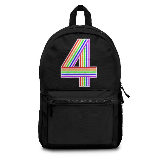 Happy Family Clothing Rainbow 4th Birthday Number Backpacks