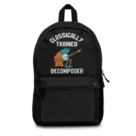 Classically Trained Decomposer Funny Frog Playing Backpacks
