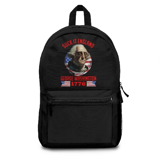 George Washington 1776 Suck it England USA Backpacks