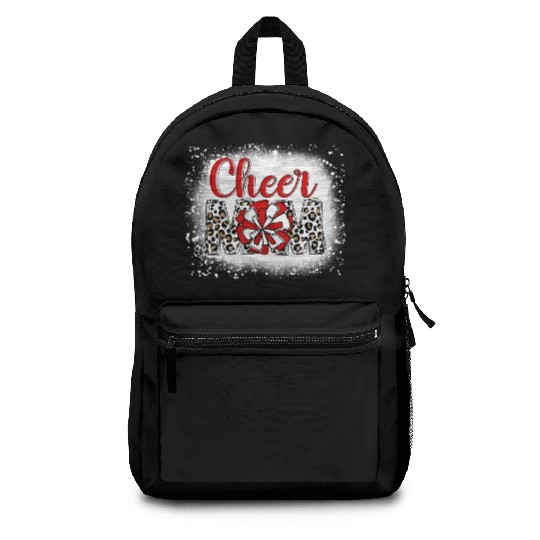 Cheer Mom Leopard Cheerleader Bleached Mother Backpacks