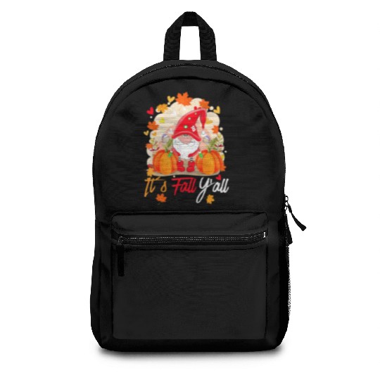 Cute Gnomes Pumpkin Floral Autumn Leaves It's Backpacks