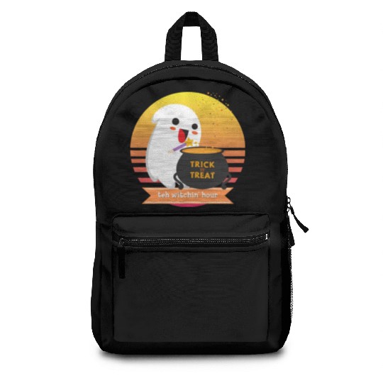 Halloween Cute Ghost Witching Hour Trick Or Treat Backpacks
