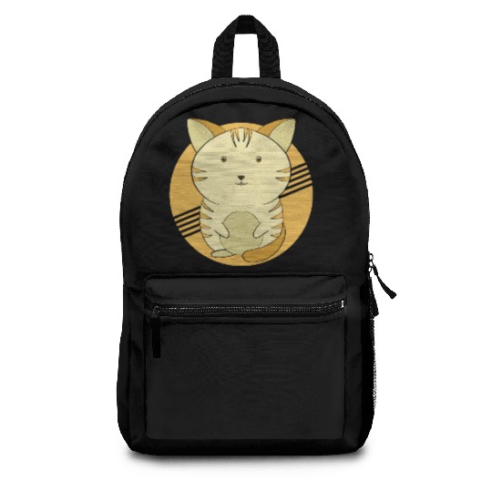 An Adorable Yellow Cat Backpacks