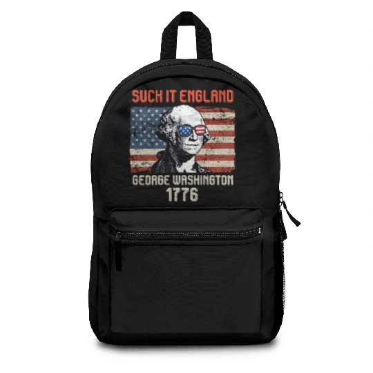 Suck it England George Washington 1776 USA Backpacks