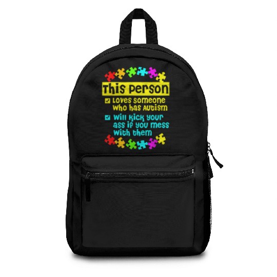I Love Someone With Autism Backpacks
